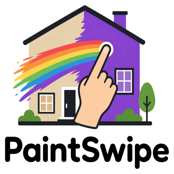 PaintSwipe touch-and-swipe house transformation logo